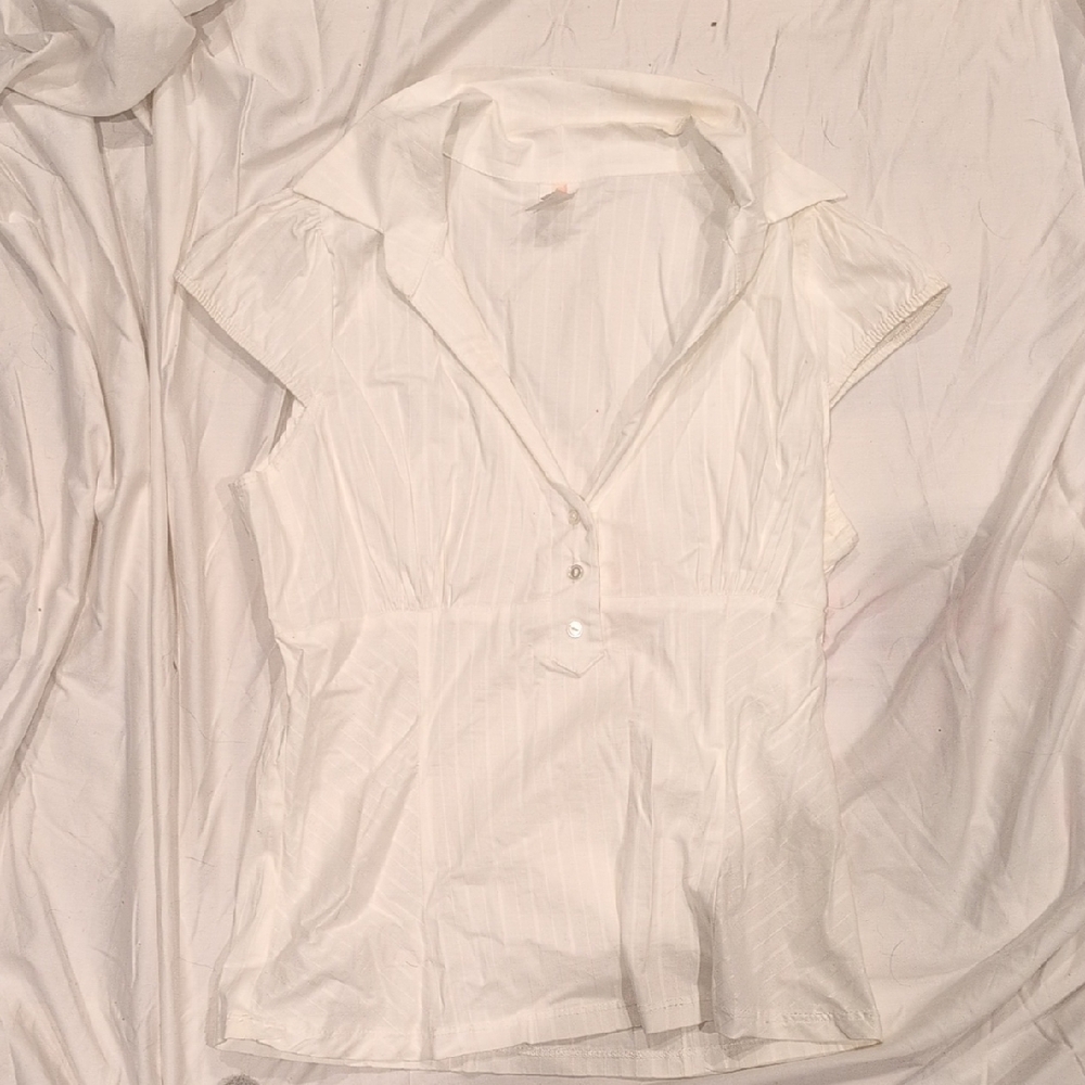 Y2K White Button Down Shirt for Women
